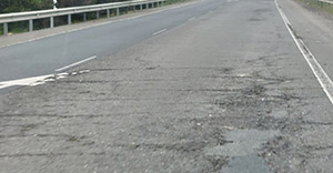 Huelva - N 431 Lepe - Aljaraque Km 105 - Mal estado de la carretera